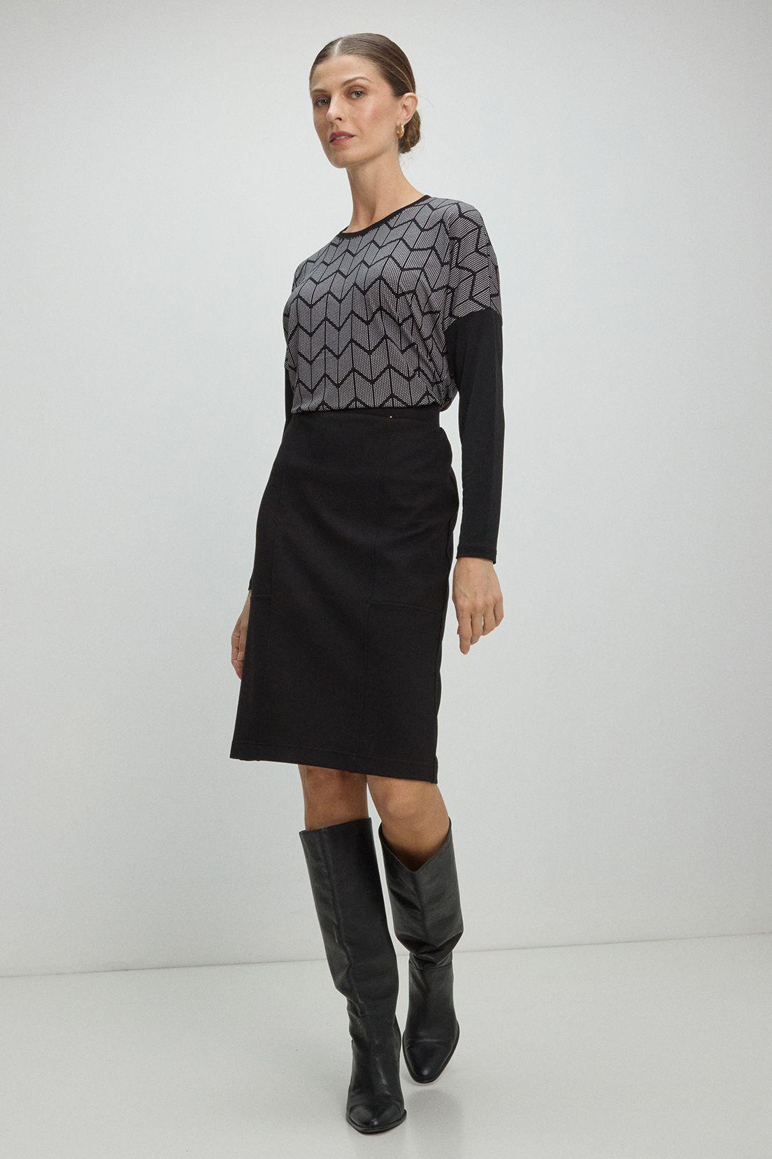 Falda Larga Negro Ma Griffe 12002225001102-0