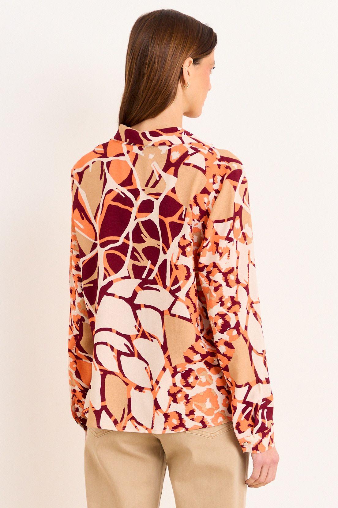 Blusa Camisera Estampada Naranja Ma Griffe 14102226050105-2