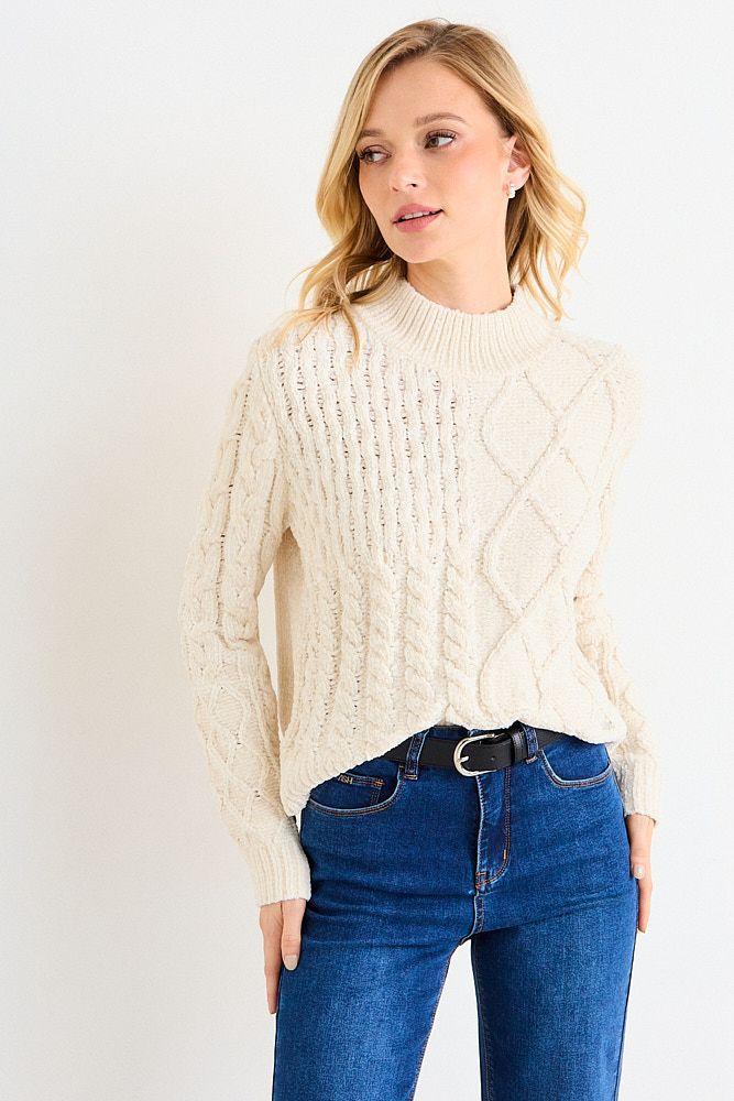 Sweater Chenille Trenzado Crudo Ash 18107126008105-1
