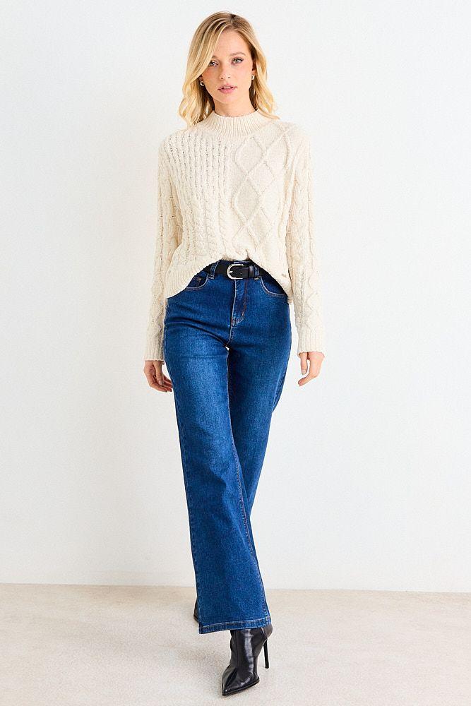 Sweater Chenille Trenzado Crudo Ash 18107126008105-4