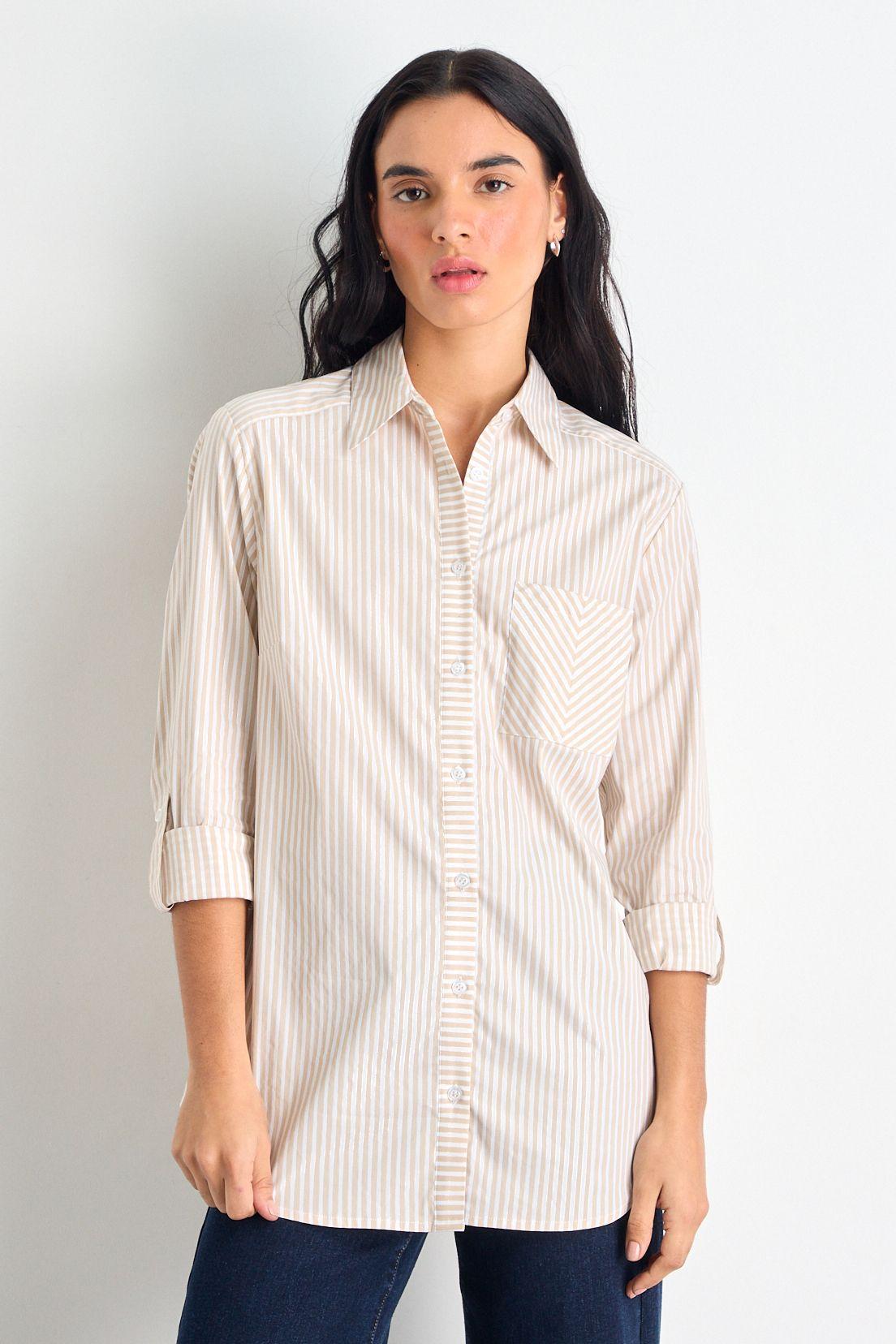 Blusas Manga Larga Beige iO 14120225003106-0