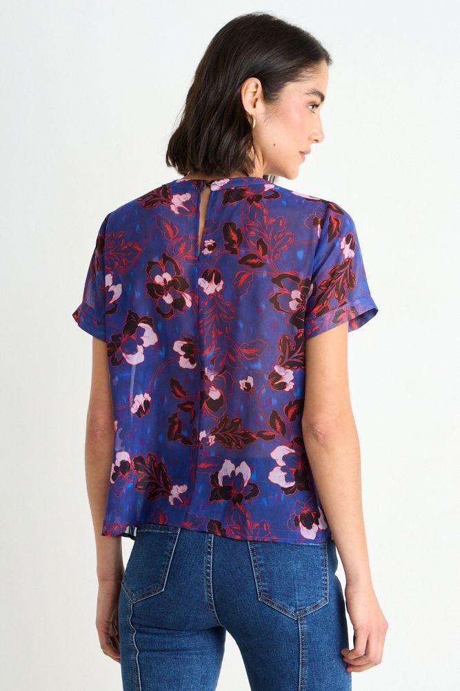 Blusa Fantasia Manga Corta Azul Ash 14107126053104-2