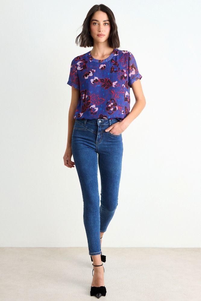 Blusa Fantasia Manga Corta Azul Ash 14107126053104-3