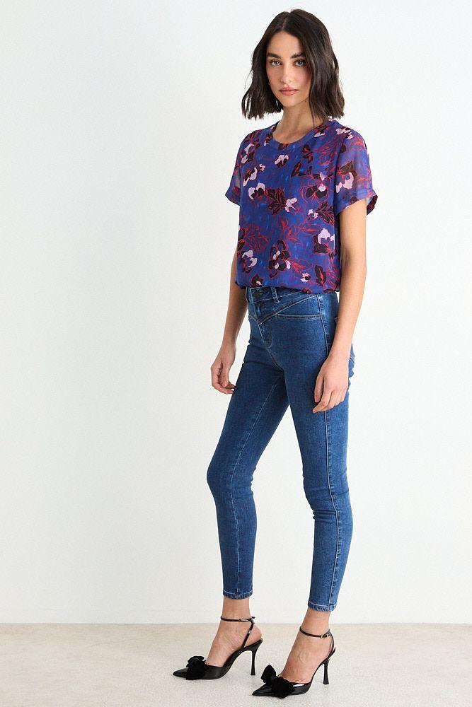 Blusa Fantasia Manga Corta Azul Ash 14107126053104-4