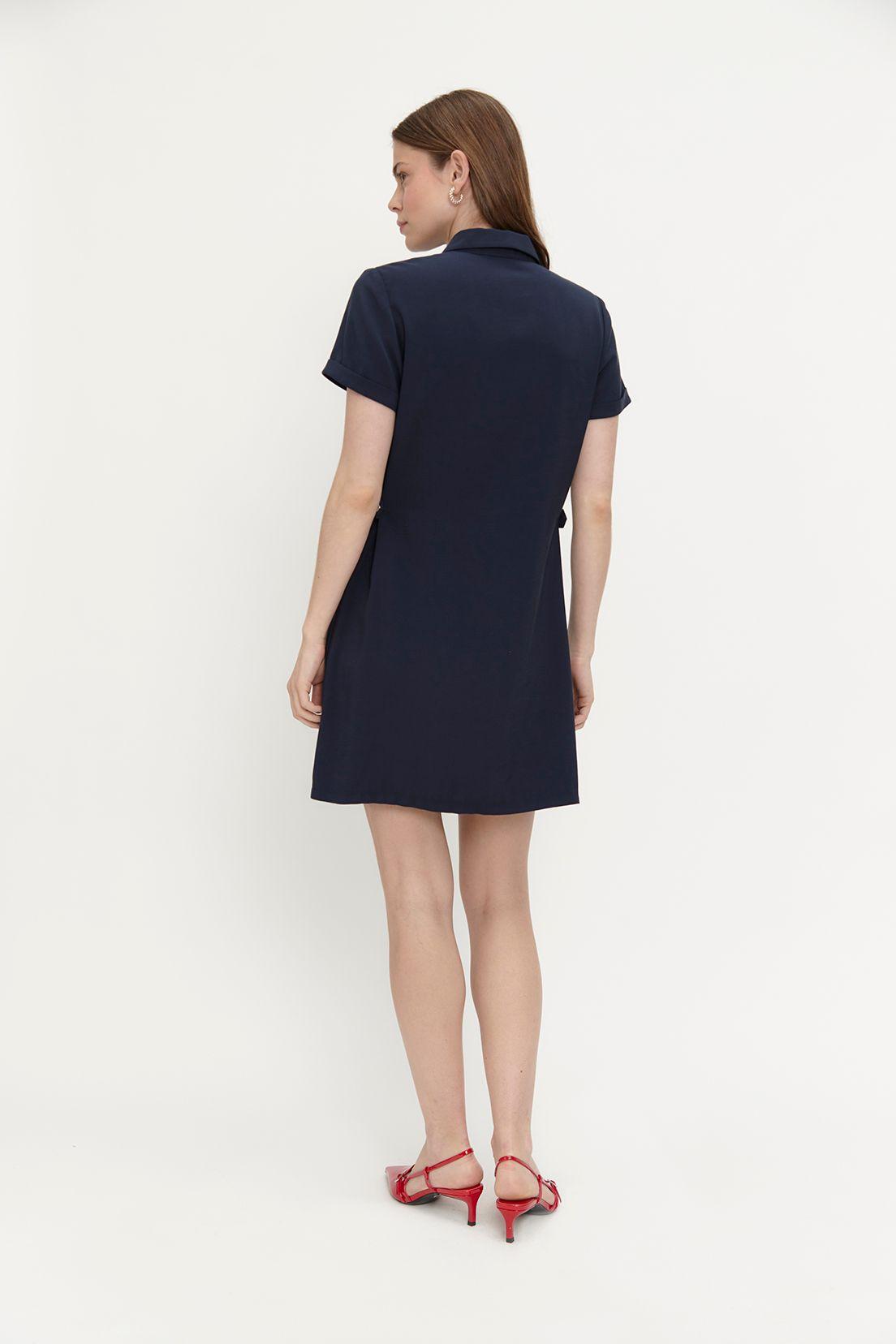 Vestido Liso Camisero Azul Ash 13007224005104-4