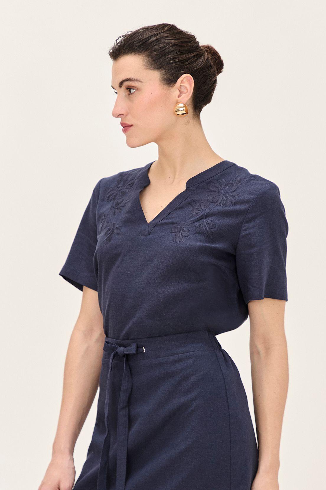 Blusa Lino Azul Ma Griffe 14002224065104-2