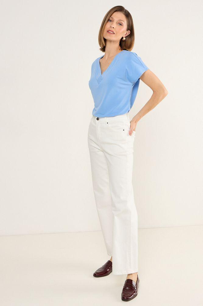 Polera Escote En V Celeste Ma Griffe 14202225017110-4