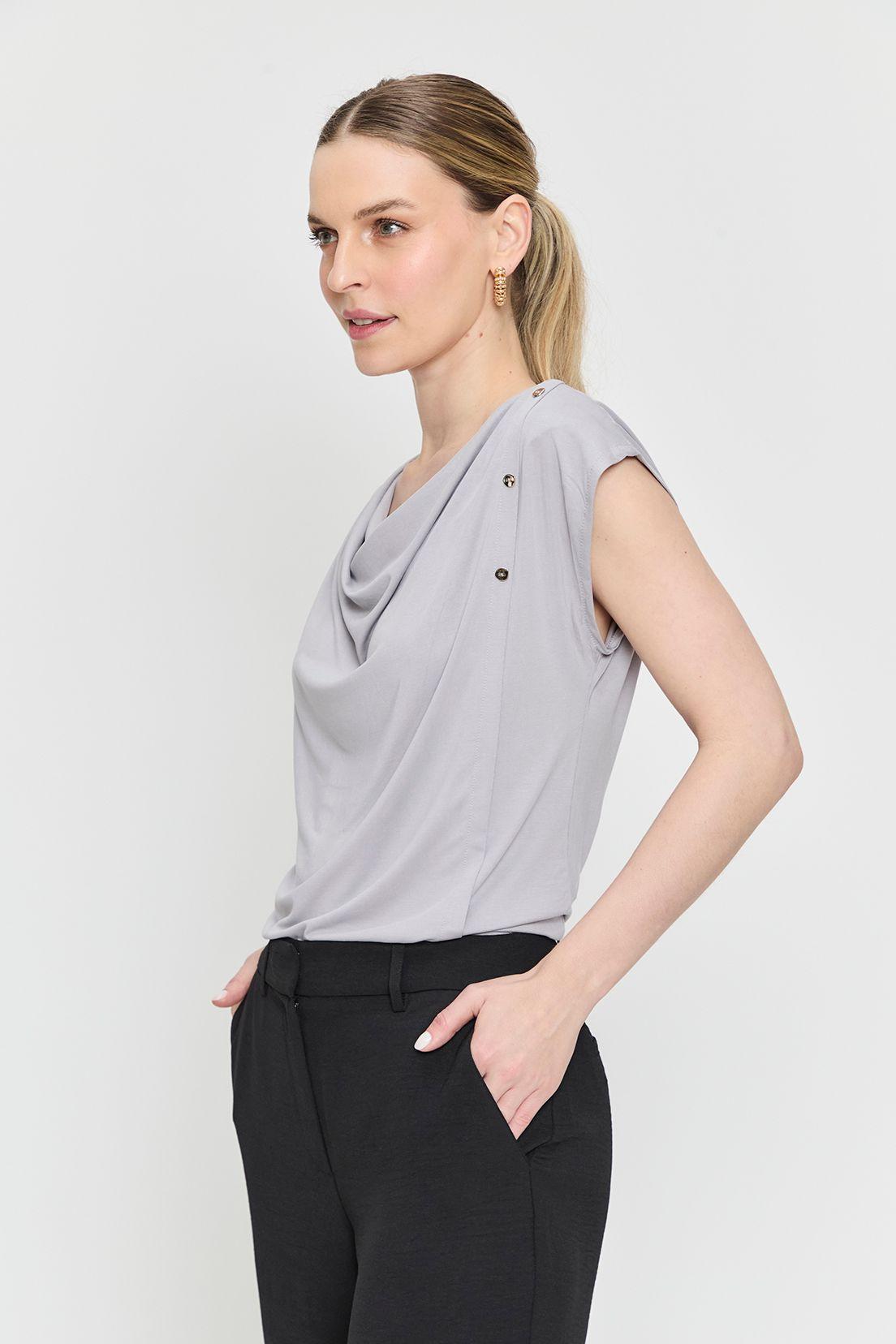 Polera Lisa Drapeada Gris Ash 14207224010113-2