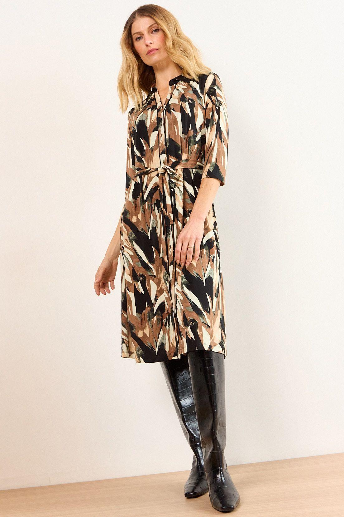 Vestido Camisero Estampado Negro Ma Griffe 13102226001102-4