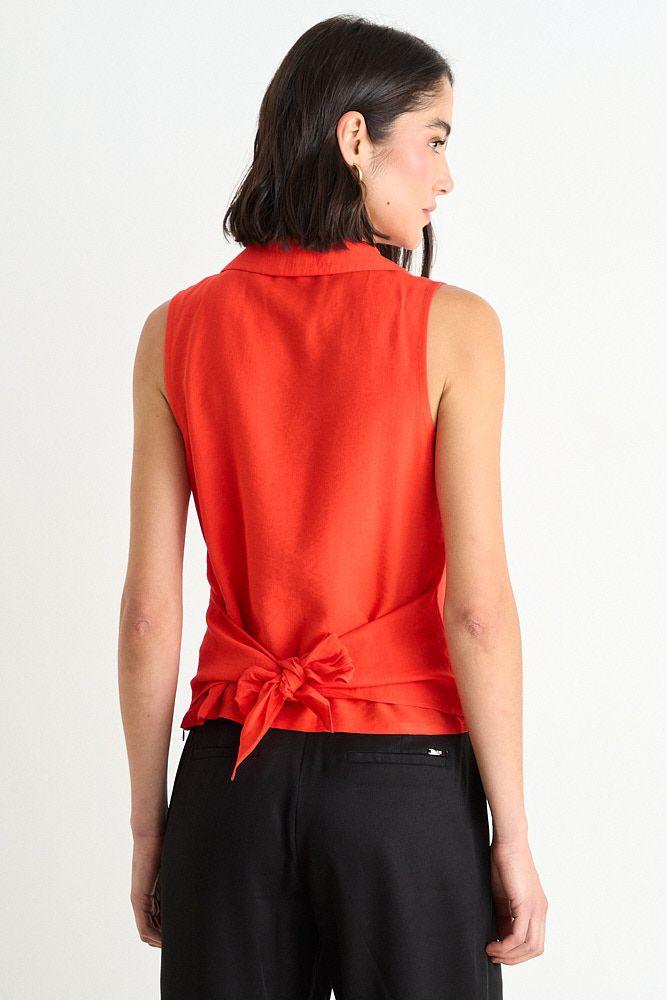 Blusa Lisa Sin Mangas Rojo Ash 14007126050103-2