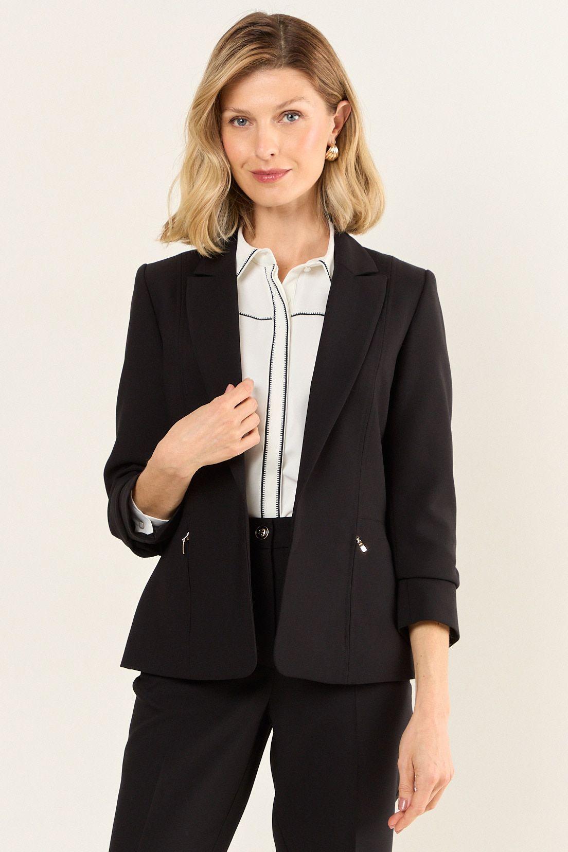 Blazer Bolsillo Cierre Negro Ma Griffe 16002126051102-0