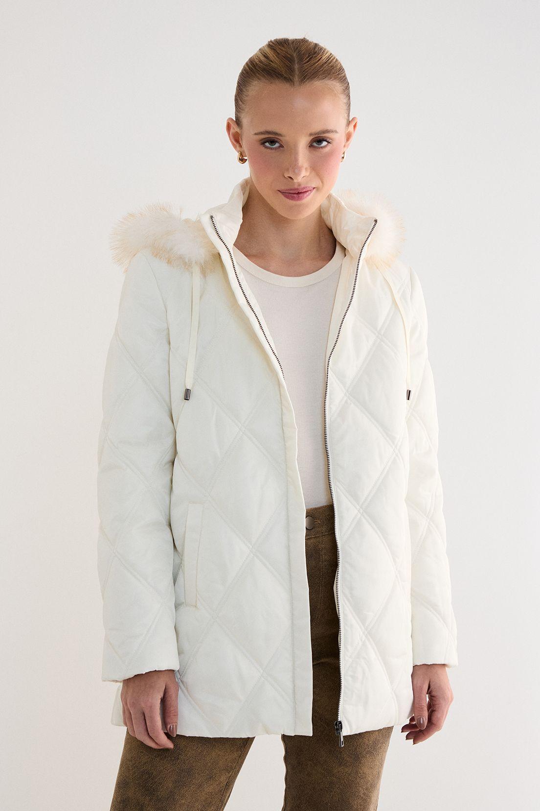 Parka Larga Gorro Desmontable Crudo 17607125050105-0