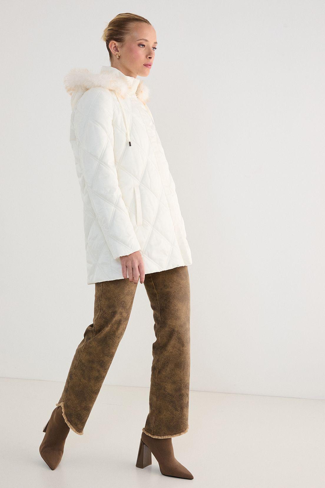 Parka Larga Gorro Desmontable Crudo 17607125050105-2