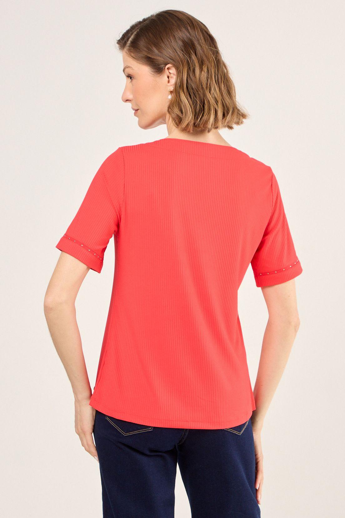 Polera De Rib Acanalado Rojo Ma Griffe 14202225014103-2