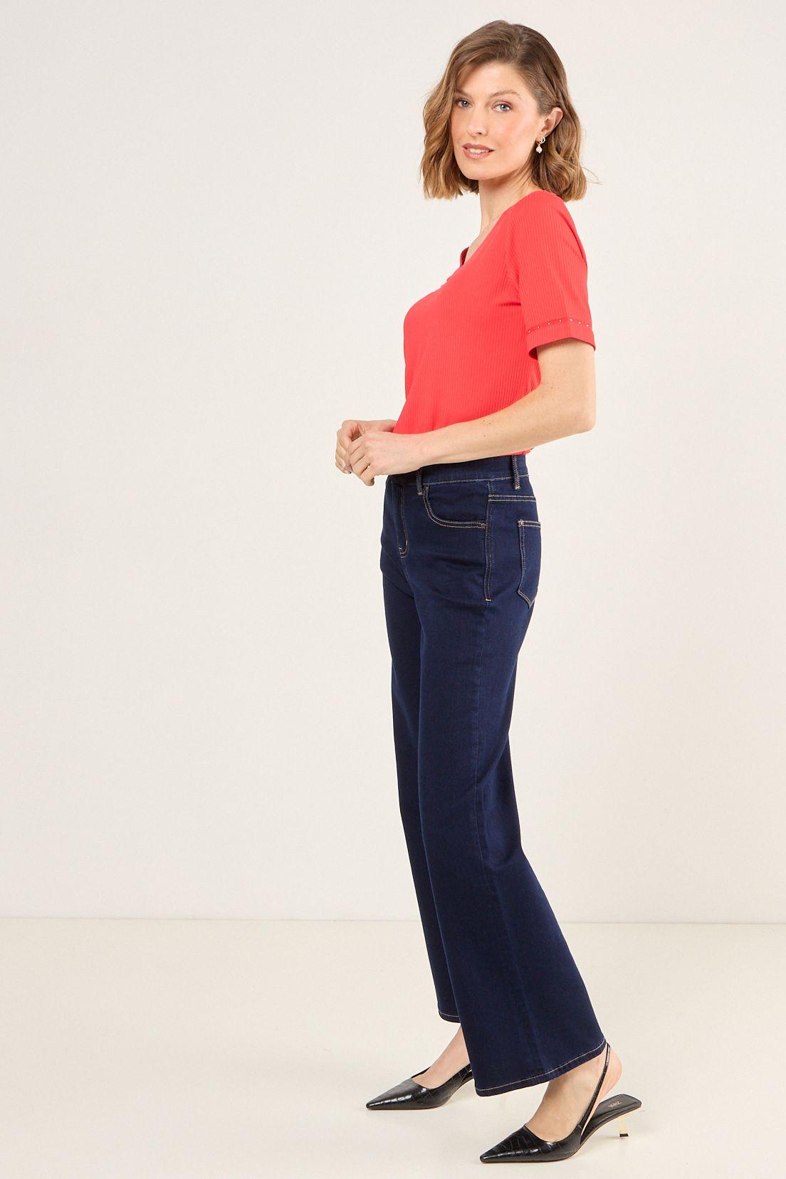 Polera De Rib Acanalado Rojo Ma Griffe 14202225014103-3