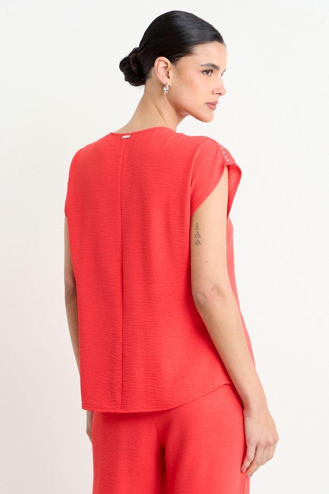 Blusa Lisa Escote En V Rojo Ash 14007225015103-2