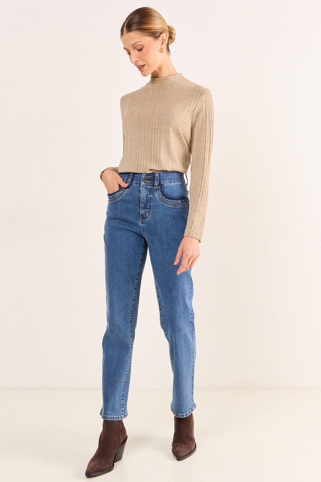 Jeans Straight Azul Ma Griffe 11302126009104-2