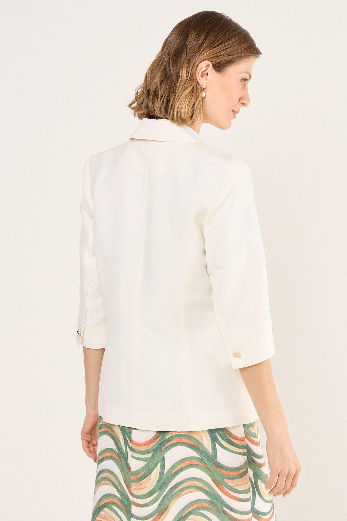 Blazer De Lino Blanco Ma Griffe 16002225058101-3