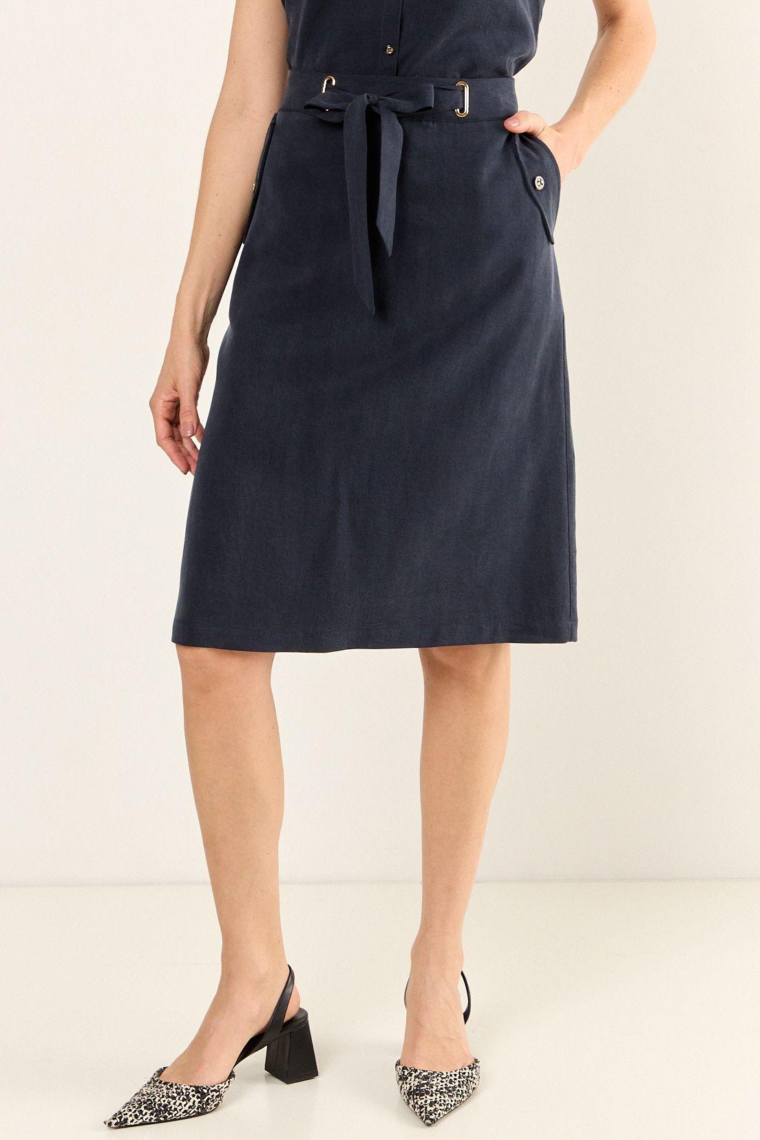 Falda Lyocel Azul Ma Griffe 12002126001104-1