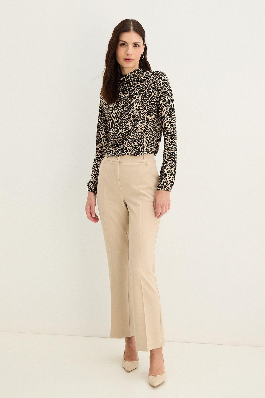 Polera Cuello Alto Estampada Beige 14302125005106-1