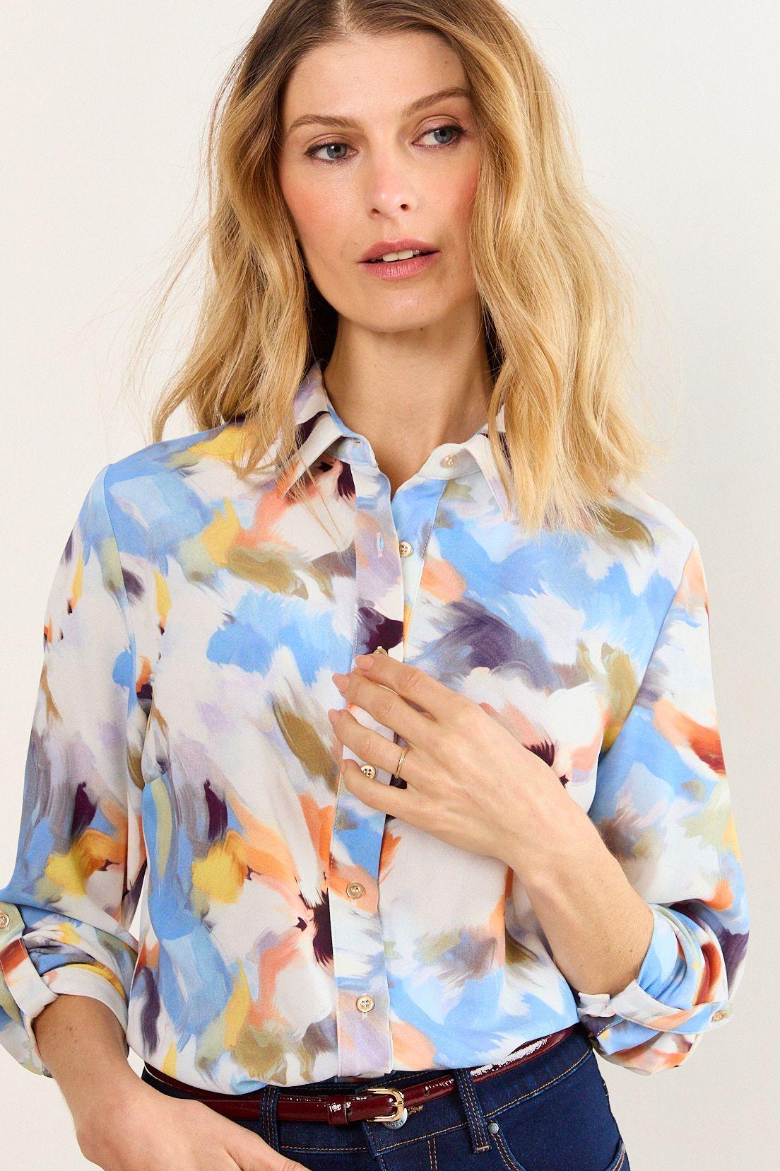 Blusa Camisera Estampada Blanco Ma Griffe 14102226004101-0