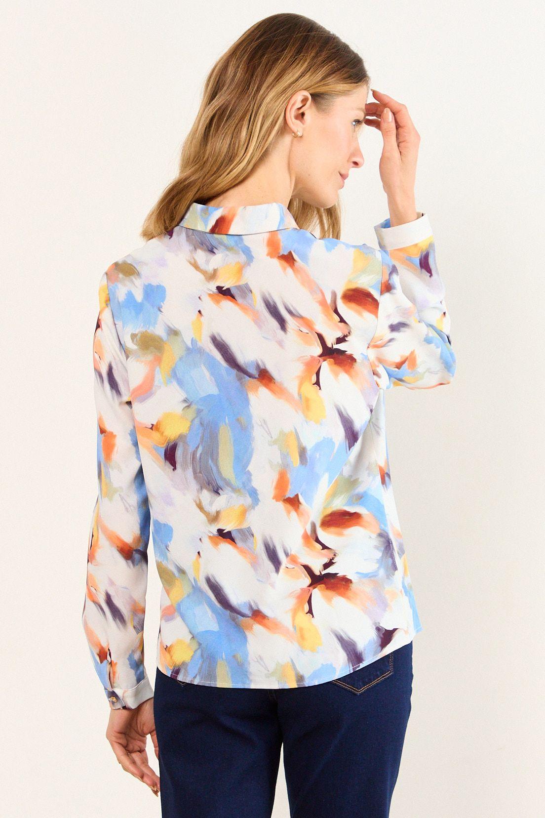 Blusa Camisera Estampada Blanco Ma Griffe 14102226004101-2
