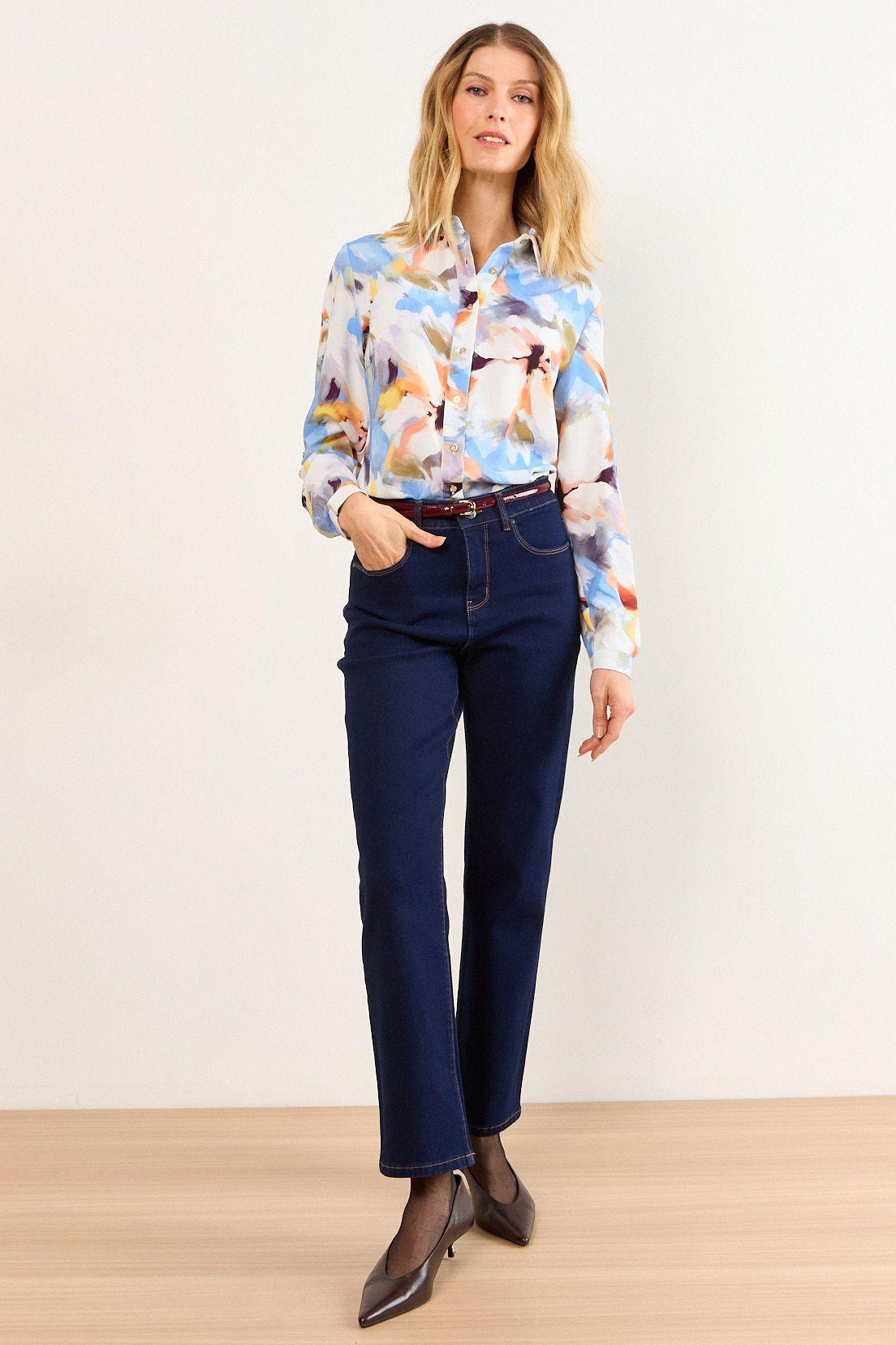 Blusa Camisera Estampada Blanco Ma Griffe 14102226004101-4