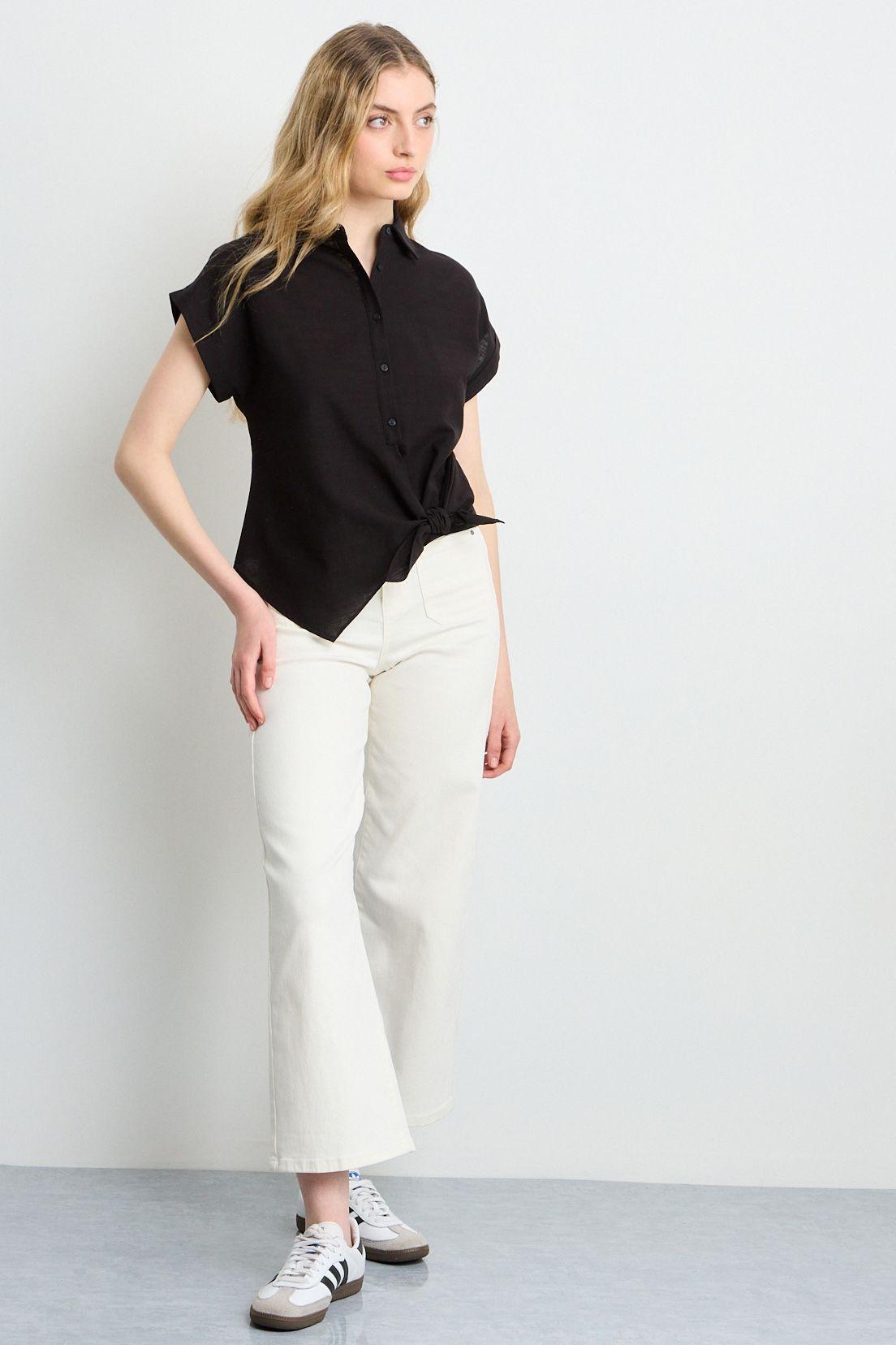 Blusas Manga Corta Negro iO 14020225065102-2