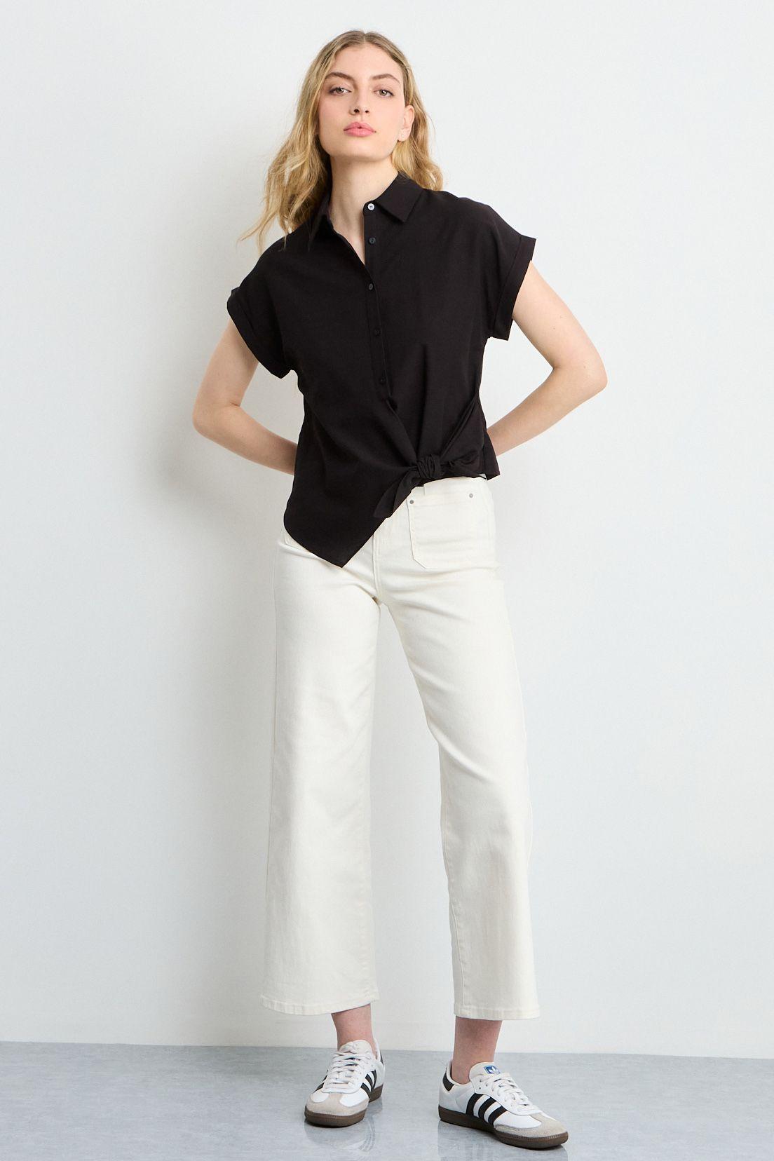 Blusas Manga Corta Negro iO 14020225065102-4