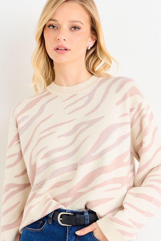 Sweater Jacquard Crudo Ash 18707126004105-0