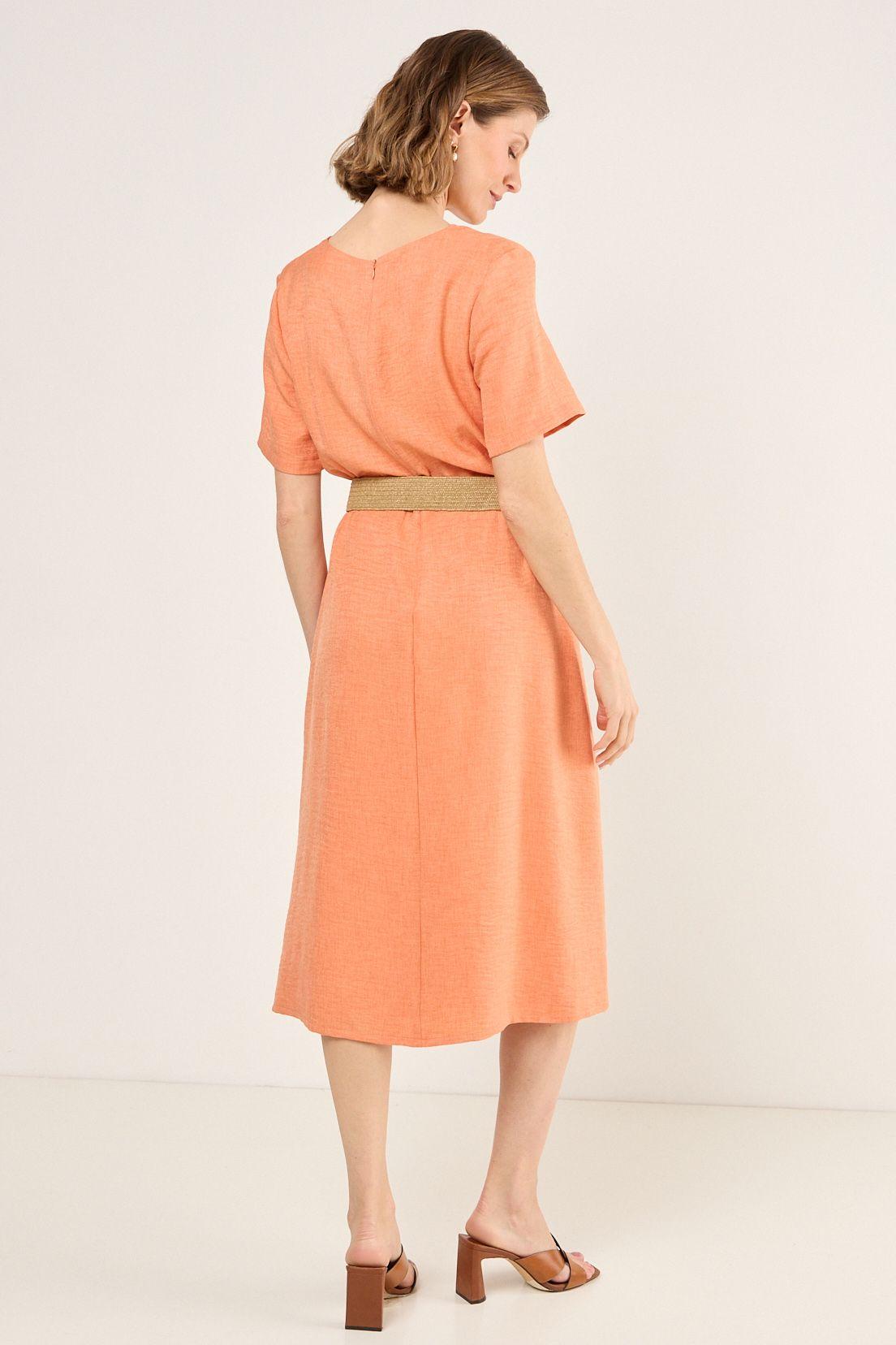Vestido Con Cinturon Naranjo Ma Griffe 13002225007114-3