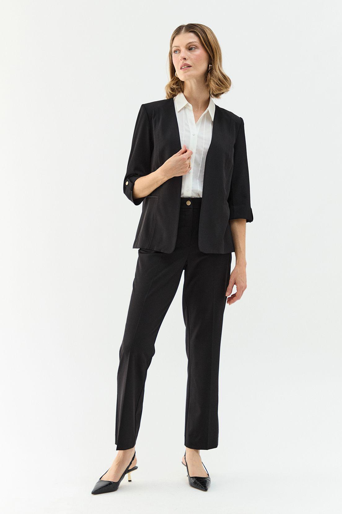 Blazer Tipo Tapado Negro Ma Griffe 16002224058102-0
