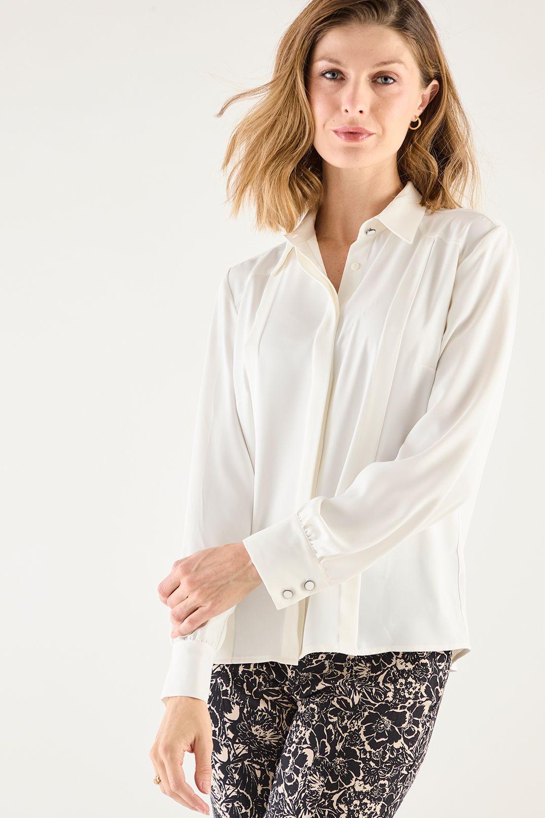 Blusa Camisera Con Plizados Crudo 14002125055105-1