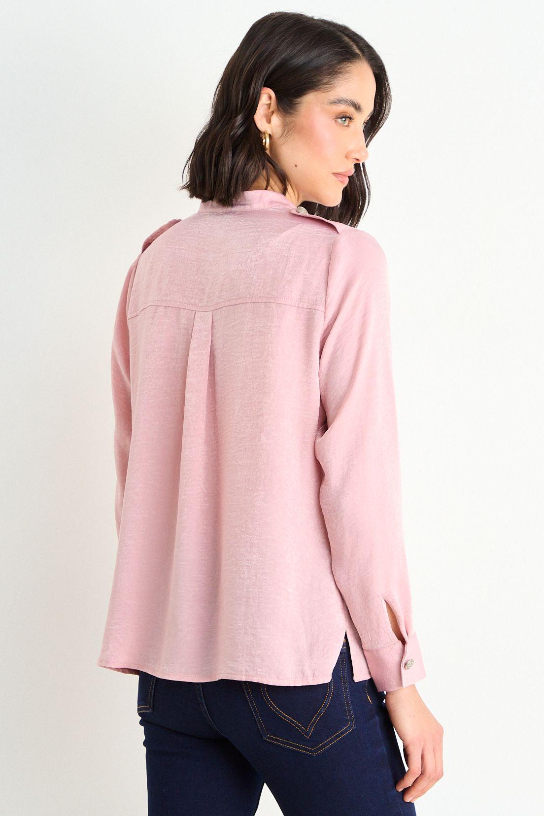 Blusa Lisa  Manga Larga Rosa Ash 14007126053123-2