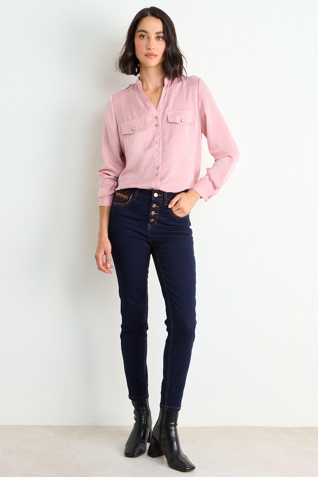 Blusa Lisa  Manga Larga Rosa Ash 14007126053123-3