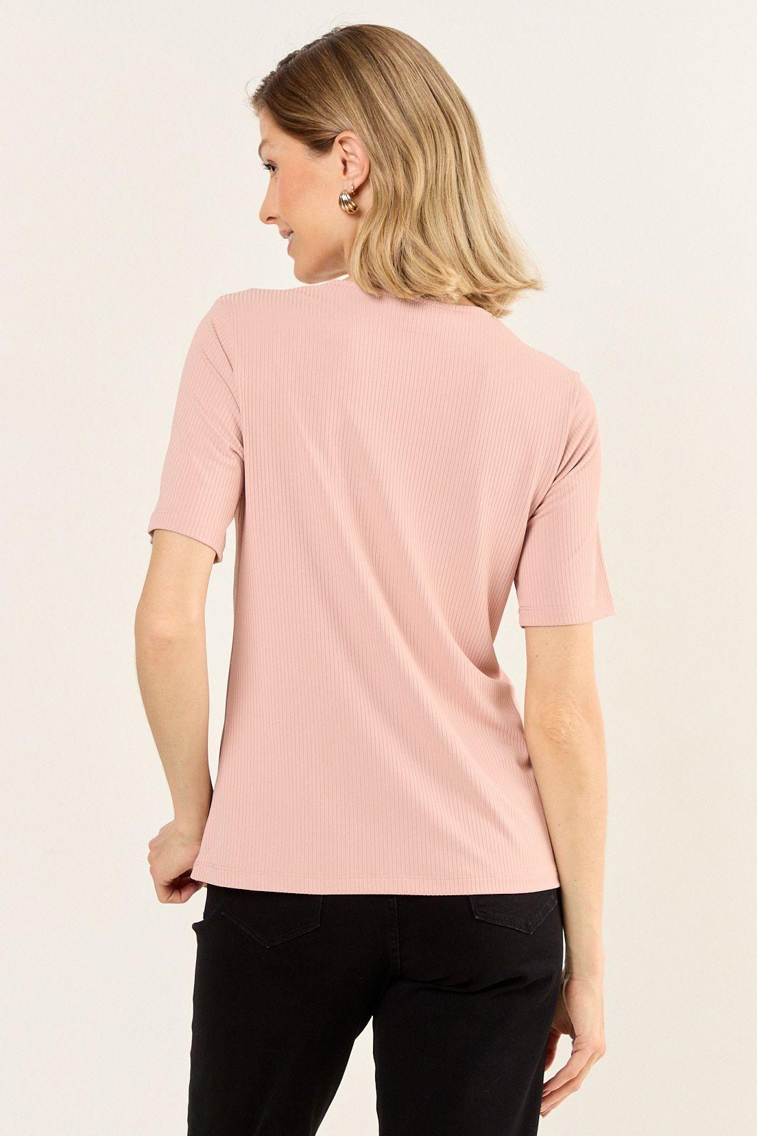 Polera Manga Corta Rosa Ma Griffe 14202126001123-2