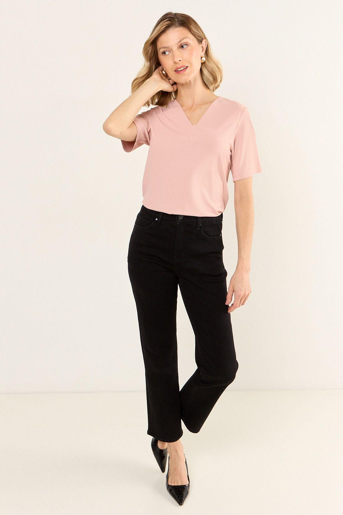 Polera Manga Corta Rosa Ma Griffe 14202126001123-4