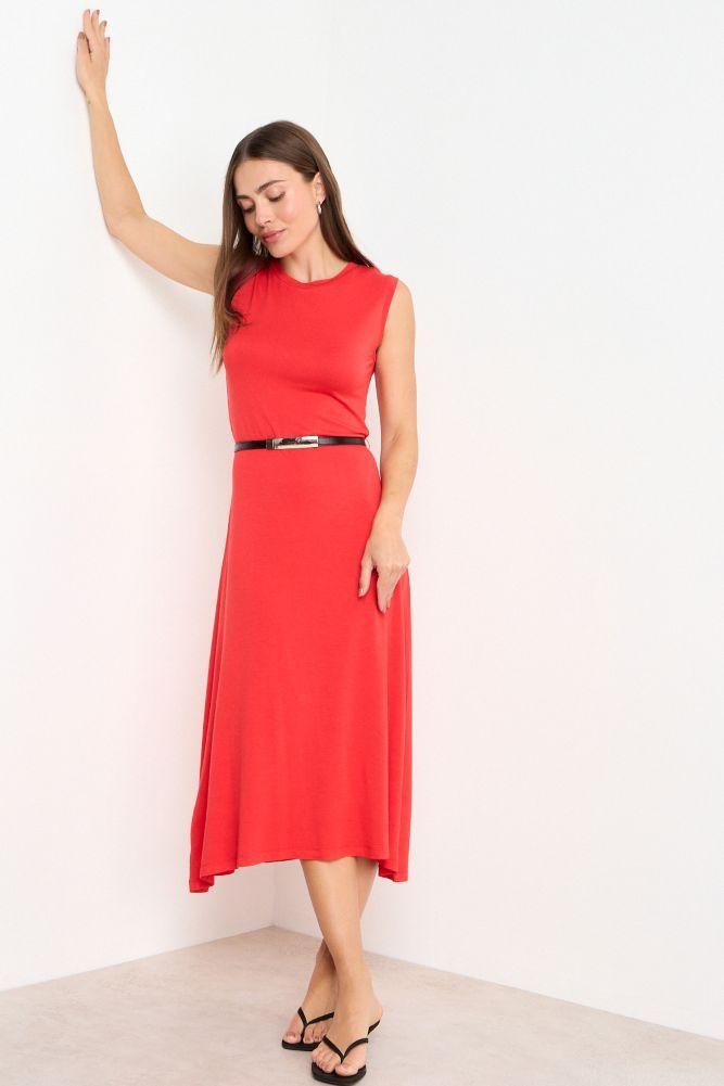 Vestido Largo Sin Mangas Liso Rojo Ash 13407225003103-4