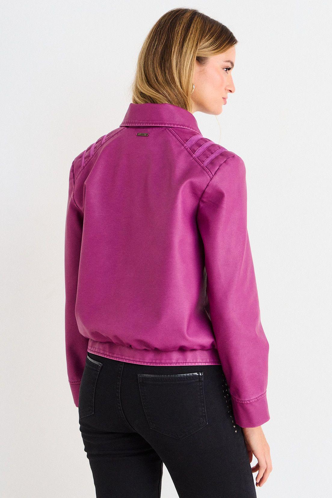 Chaqueta De Pu De Estilo Bomber Morado Ash 17507226002121-2