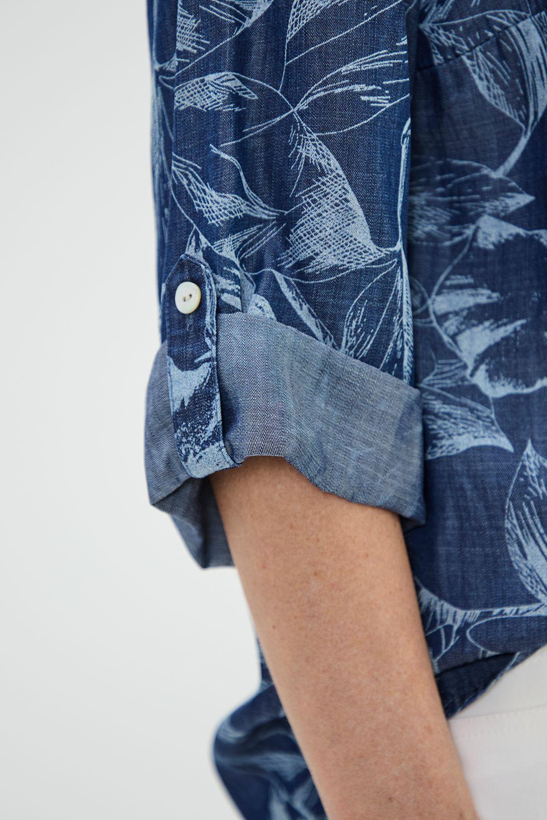 Blusa Lyocell Estampada Azul Ma Griffe 14102125051104-3
