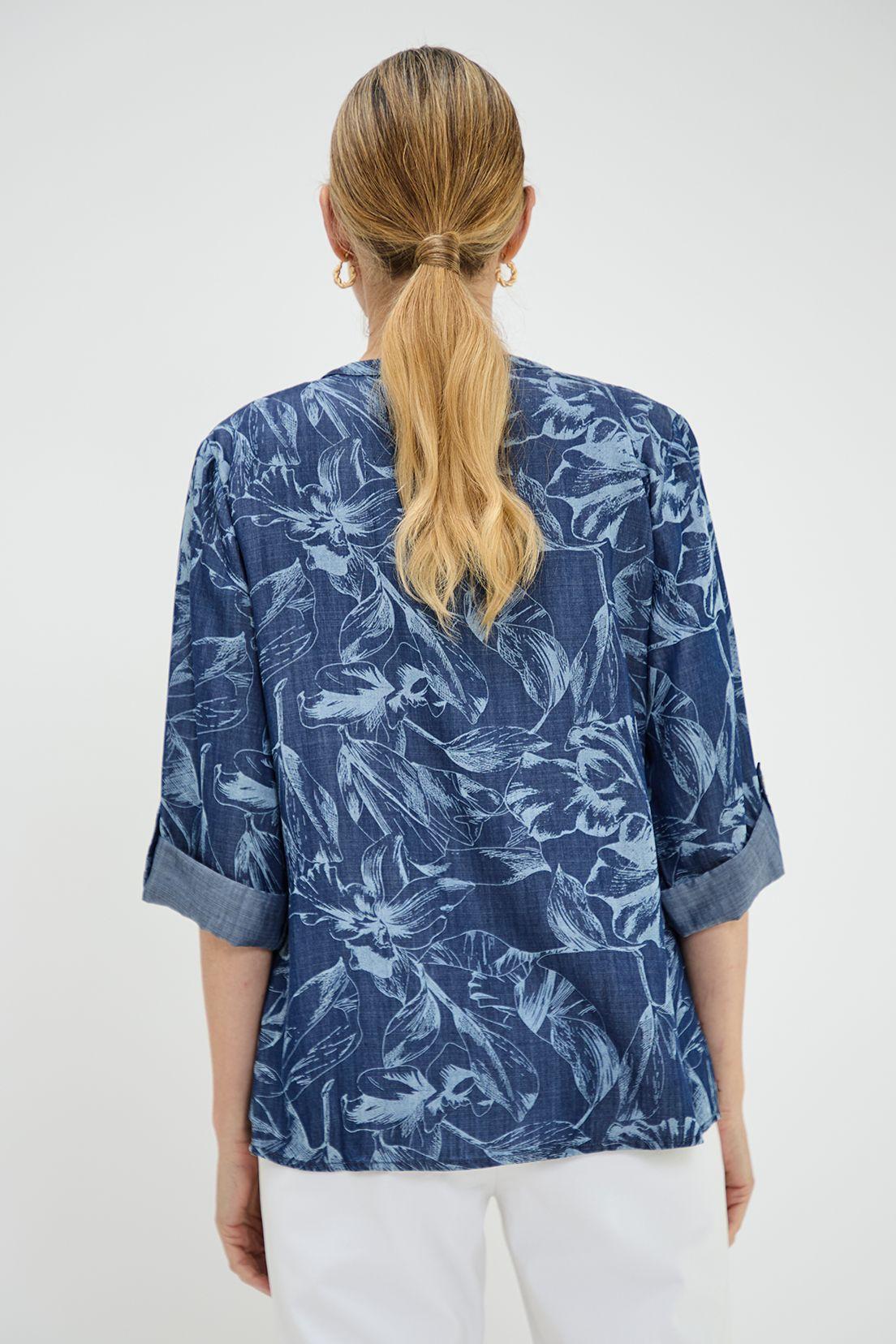Blusa Lyocell Estampada Azul Ma Griffe 14102125051104-4