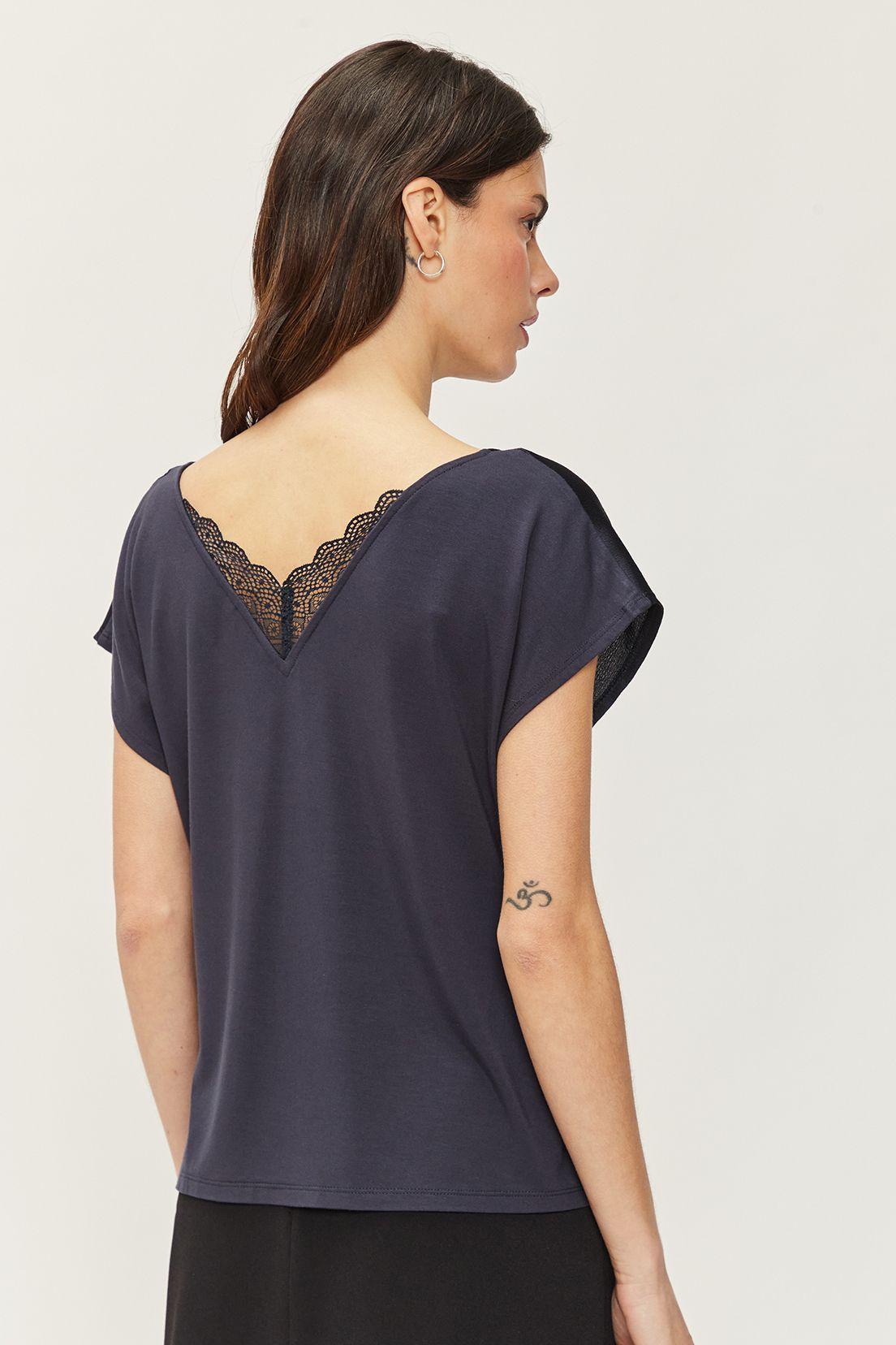 Polera Doble Tela Encaje Azul Ash 14207224006104-3