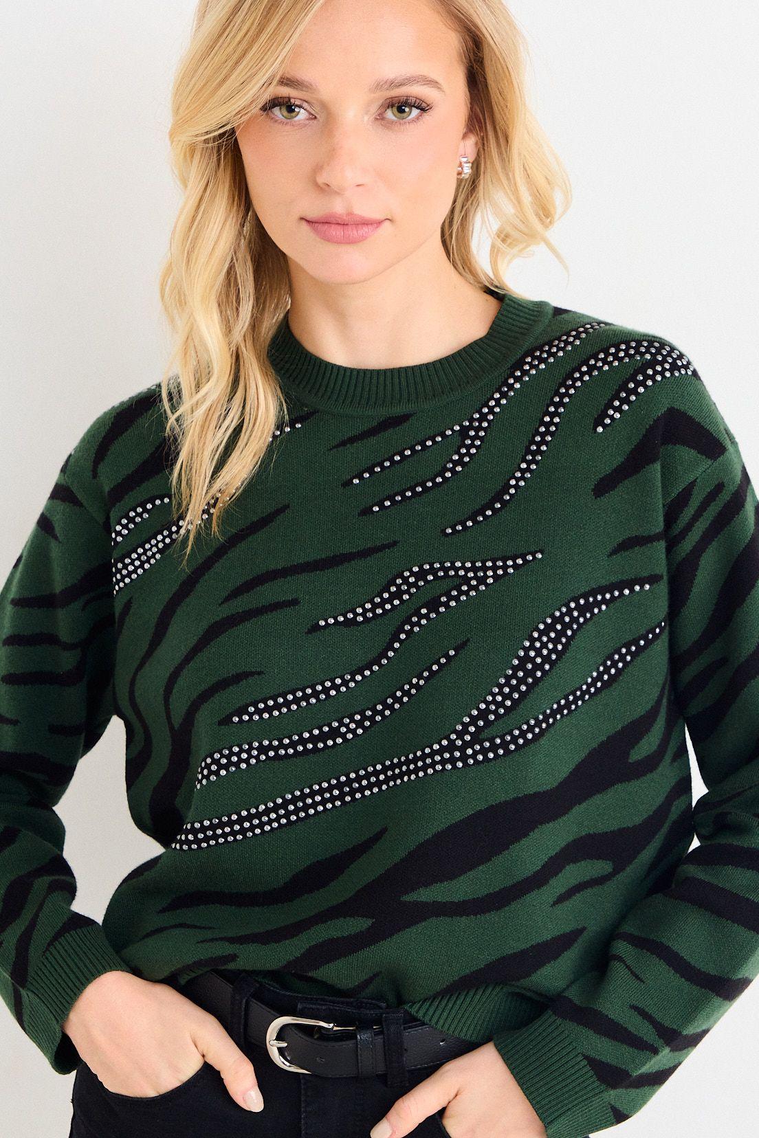 Sweater Jacquard Verde Oliva Ash 18707126004107-1