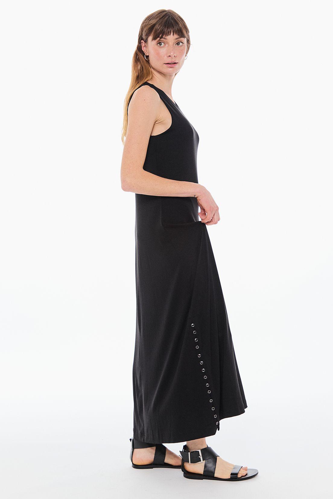 Vestido Liso Largo Negro Ash 13476224050102-3