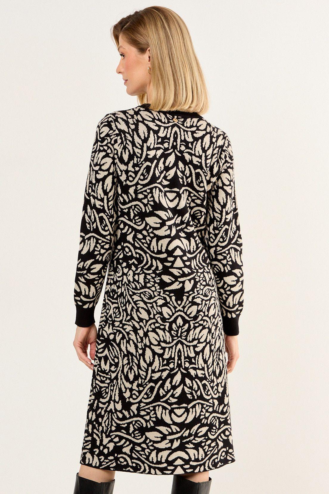 Vestido Tejido De Fantasia Negro Ma Griffe 13102126002102-4