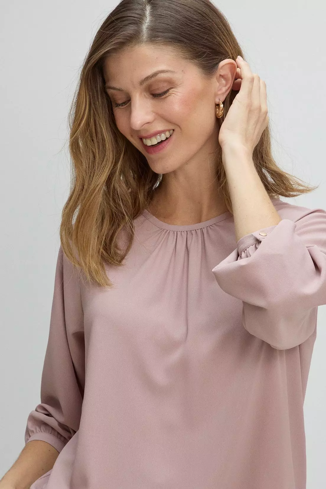 Blusa Cuello Redondo Rosa Ma Griffe 14002225053123-1