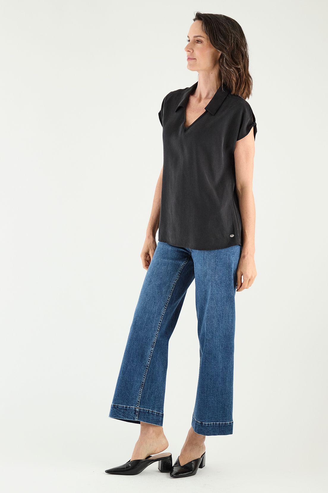 Blusa Escote En V Negro Ma Griffe 14002125002102-2