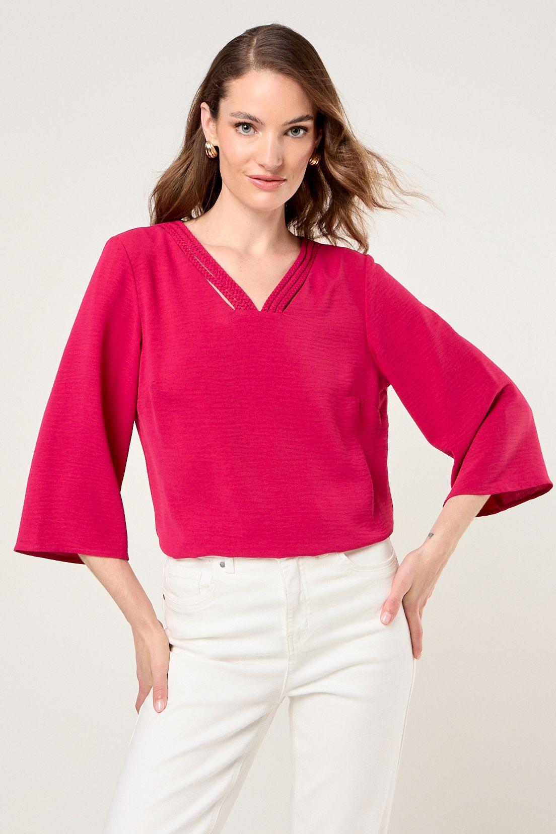 Blusa Lisa Fucsia Ma Griffe 14004225036116-0