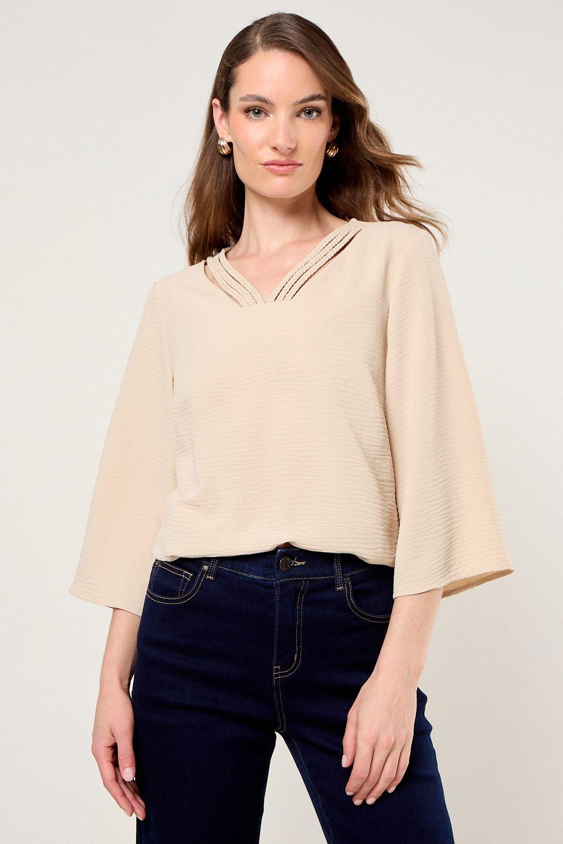 Blusa Lisa Beige Ma Griffe 14004225036106-0