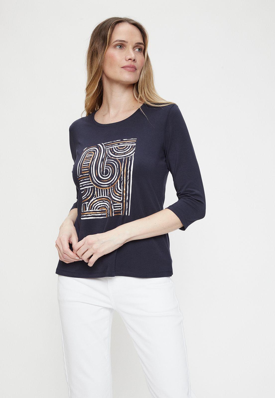 Polera Estampada Azul Ma Griffe 14602224052104-0
